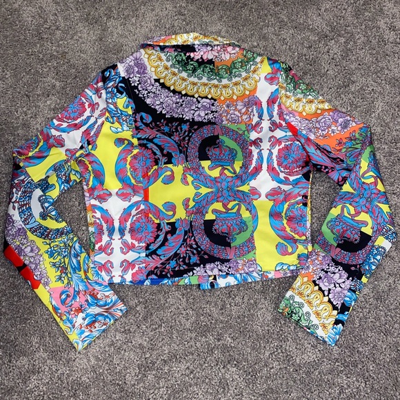 Multicolored baroque print jacket. Size small. - Picture 2 of 2